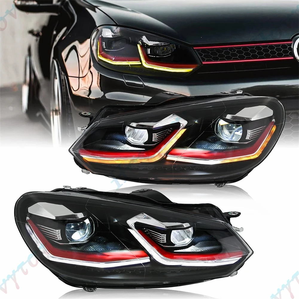 

Pair LED Headlights For 2010 2011 2012 2013 2014 Volkswagen Golf 6 MK6 Headlamps Front Lights Turn Signal DRL Head Lamp Assembly