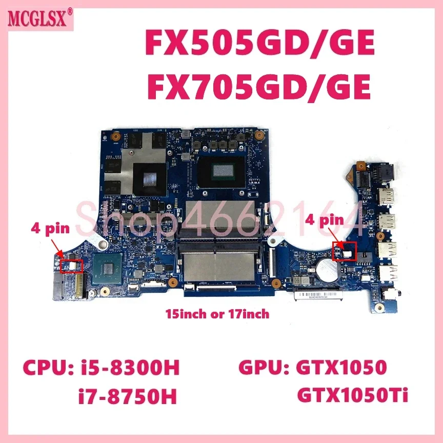 

Материнская плата FX505GD i5 i7-8th Gen CPU GTX1050 GTX1050Ti для ноутбука Asus FX505GE FX505GD FX705GD FX705GE FX705 FX86F, материнская плата