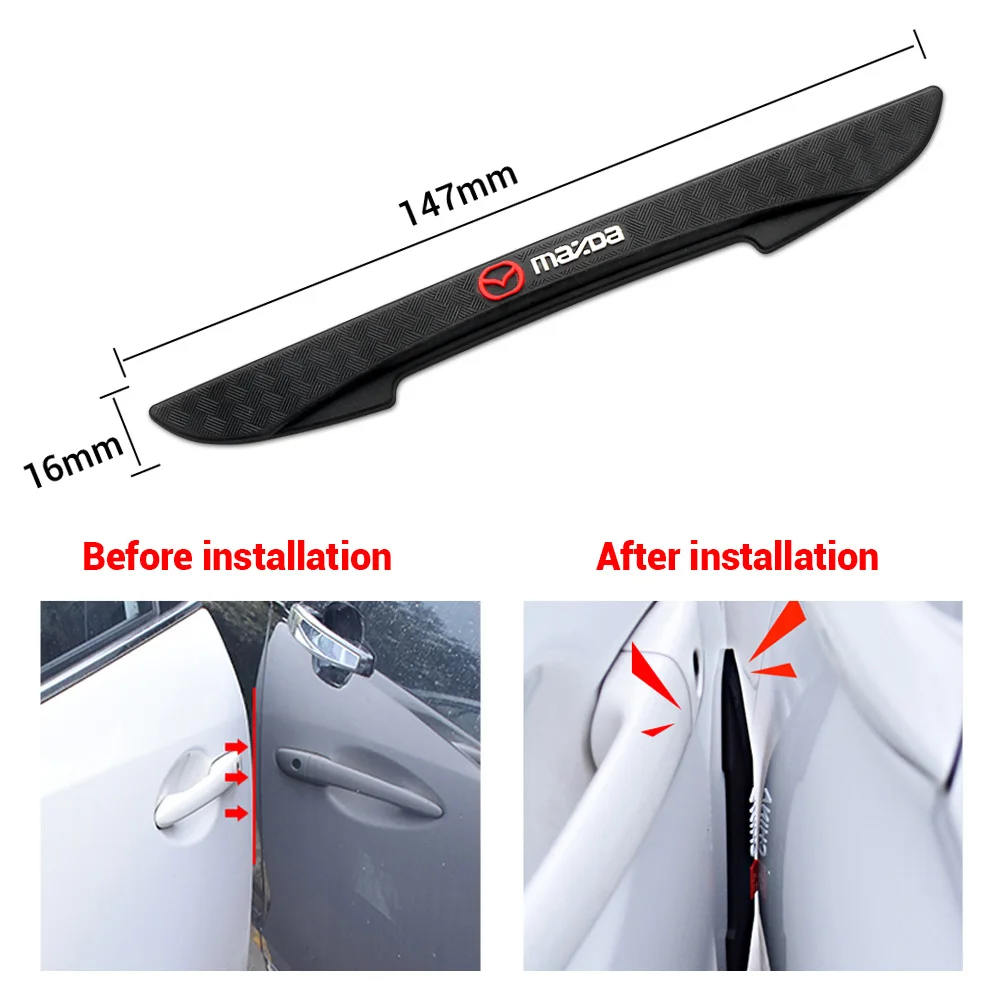 4pc porta do carro anti-colisão tira pára-choques proteção adesivo espelho retrovisor peças anti-risco para mazda 3 6 7 ms demio cx9 cx5