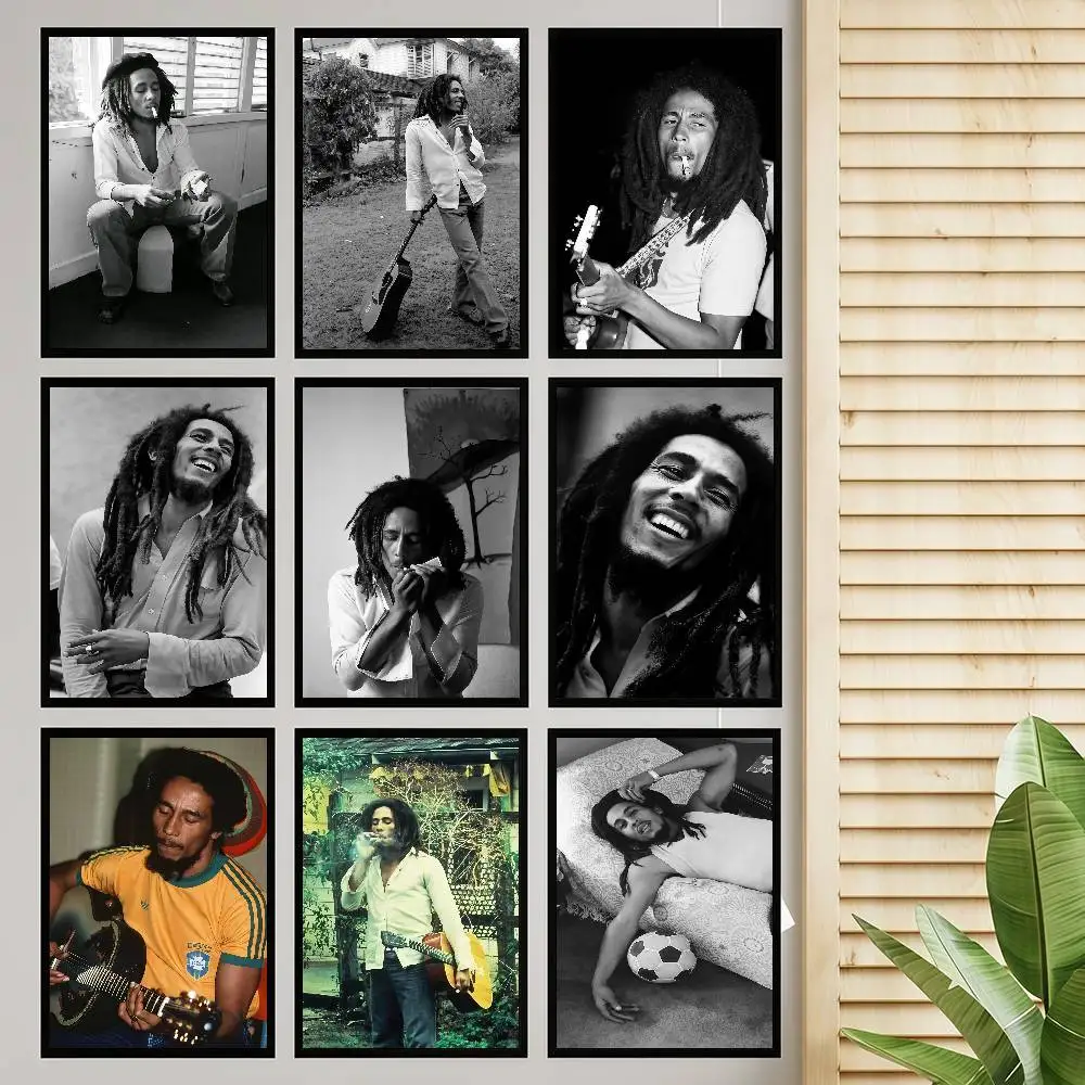 Bob Marley Smoking Anime Posters Sticky Whitepaper Sticker DIY Room Bar Cafe Kawaii Room Decor