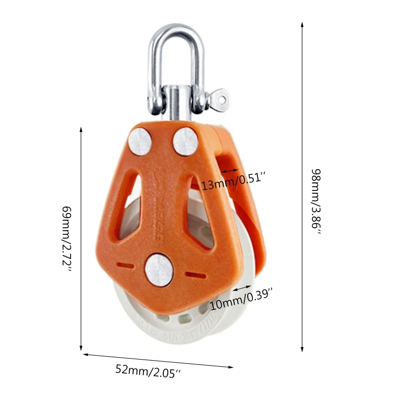 High Load Single Pulley Block Stainless Steel Hanging Wire Towing Wheel Lifting Wire Rope Cable Pulley for Dropshipping