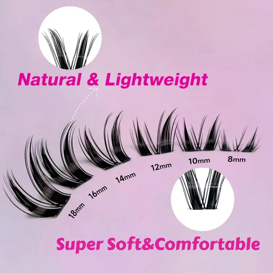 WINKLURE Fairy Lash Clusters Natürlicher Look Manga Wimpern-Cluster Wispy D-Curly Cluster Wimpernverlängerungen 120 Stück 8-16MM – Detail 14