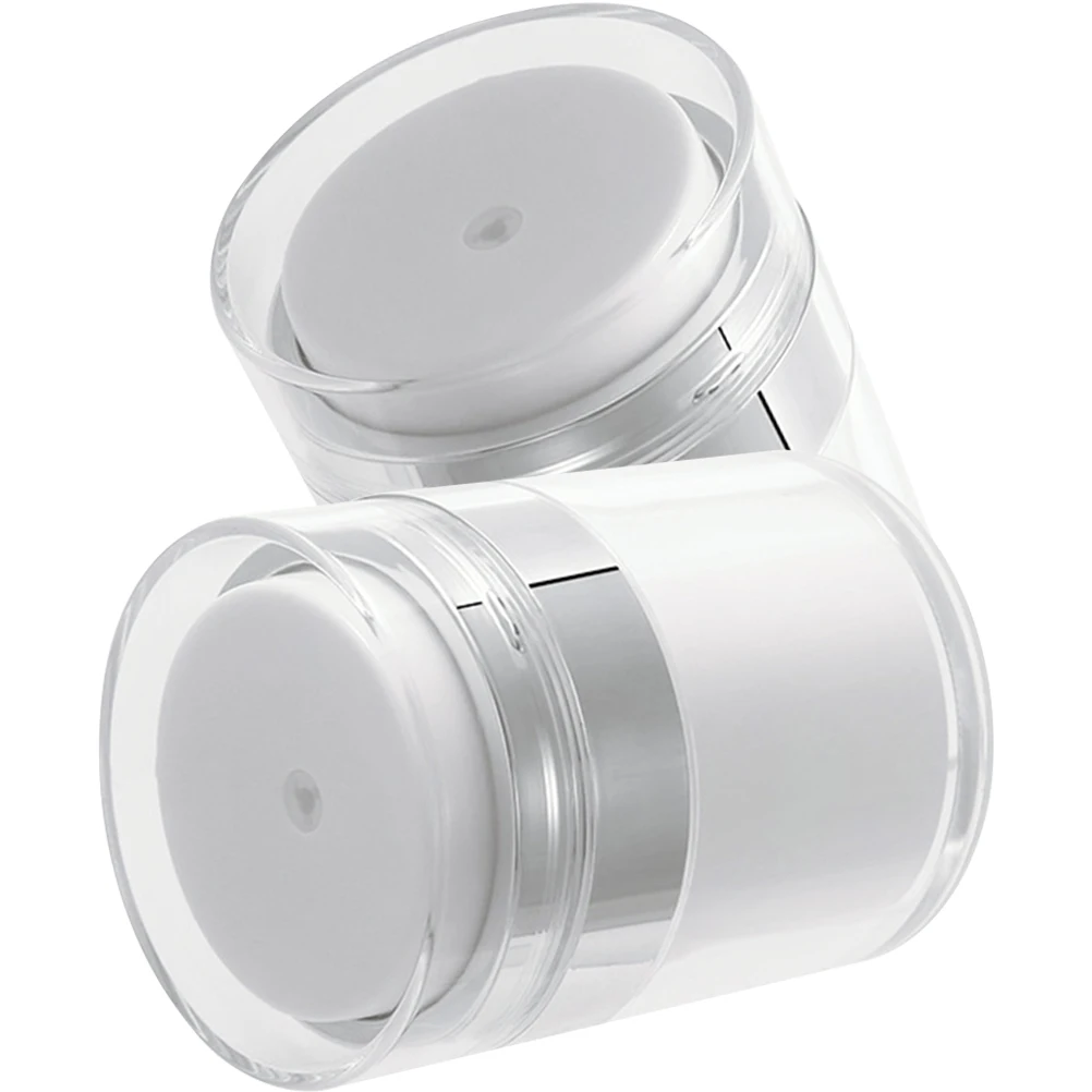 

2Pcs Travel Cream Containers Reusable Facial Cream Storage Bottles Sturdy Leakproof Screw Lid Portable Moisturizer Pump