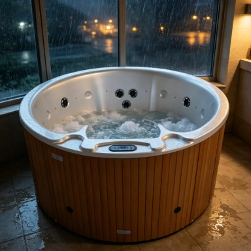 Hot Tub Whirlpool Massage Bathtub Spa Jacuzzi Acrylic Outdoor 4 Person 27 Jets Balboa Smart Control Waterfall Design