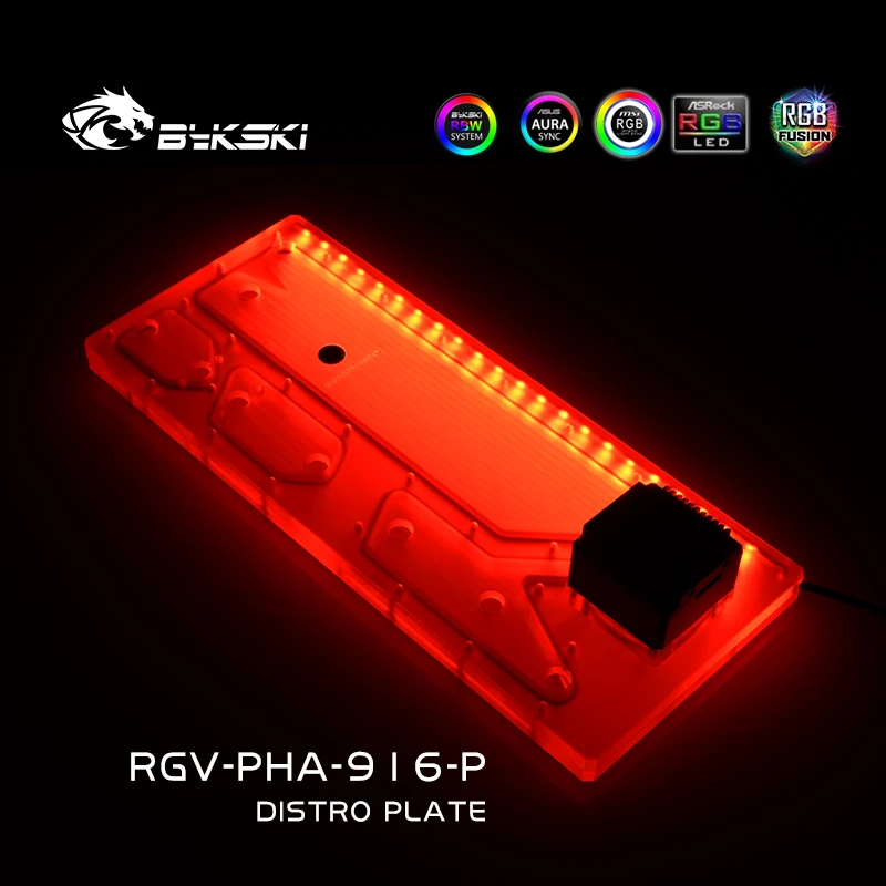 Bykski RGV-PHA-916-P 아크릴 디스트로 플레이트/보드 리저버 PHANKTEKS 916 PC 케이스/워터 쿨러 시스템/콤보 DDC 펌프용