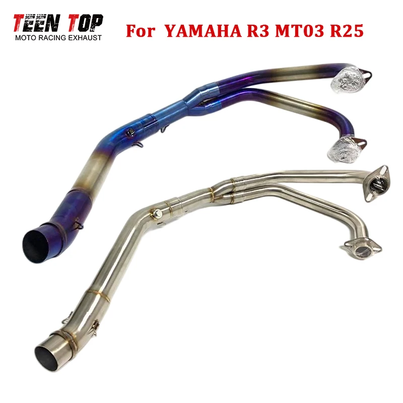 

Для Yamaha MT-03 MT03 R25 R3: Передняя соединительная труба 51 мм, модифицированный выхлопной коллектор из нержавеющей стали для мотоцикла