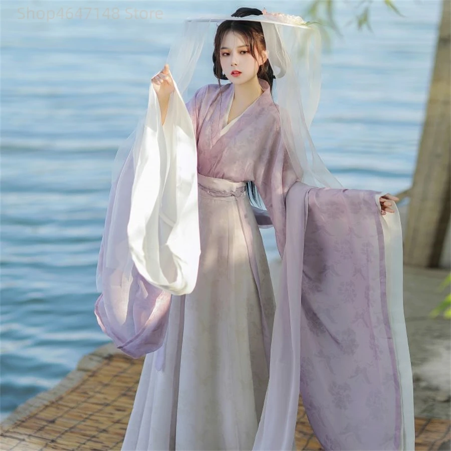 Robe Hanfu traditionnelle chinoise des Prairies pour femmes, ensemble de olympiques de danse folklorique, tenue féminine, nickel é, 03/Hanfu