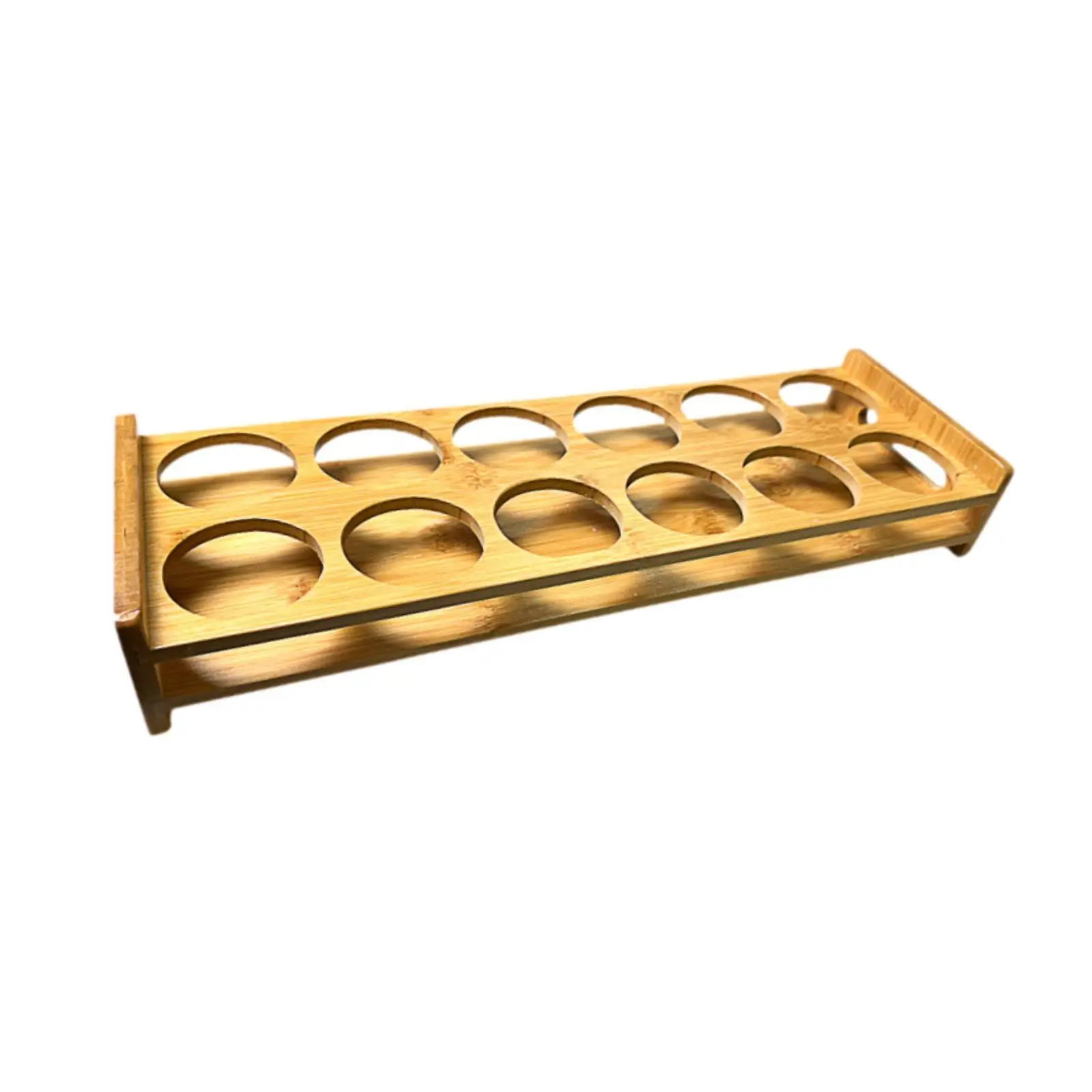 Tasting Serving Tray Glass Holder 12 Holes Bamboo Glasses Rack Display Rack Glass Tray Stand for Bar Cabinet Nightclub Home