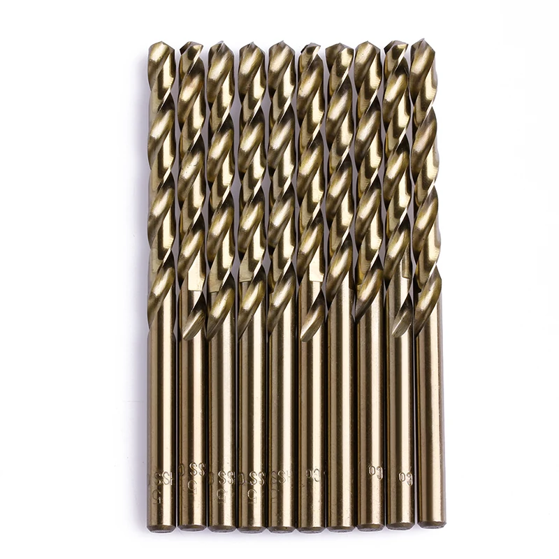 HSS High Speed Steel Mini Drill Bits Fit for Drilling Holes in Alloy Steel,Nonferrous Metal, cast Iron Hard Plastics 10x