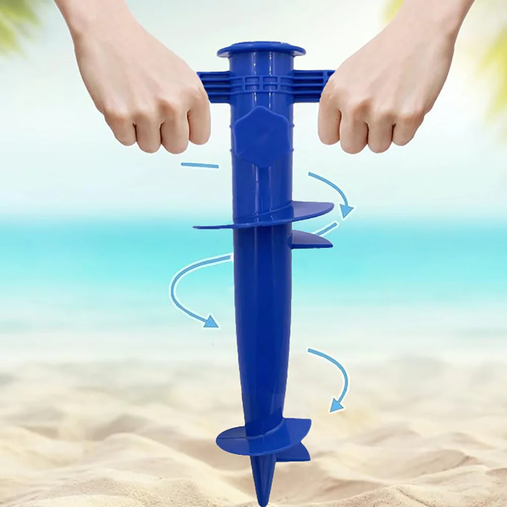 1Pc Umbrella Sand AnchorBase Adjustable Plastic Sun Beach Patio Sand Ground Fixing Tools Anchor Stand Spike Auger Tools Sunshine