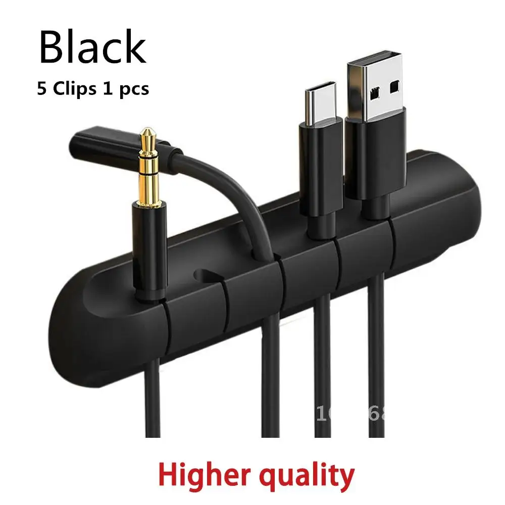 USB Cable Winder Silicone Cable Organizer Desktop Tidy Management Clips Cable Holder for Mouse Headphone Wire Organizer