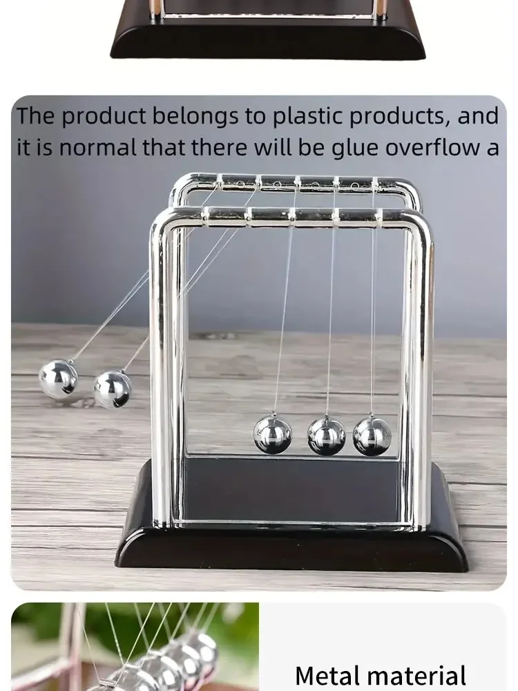 Newtons Wiege, Balance, Stahlkugel, Lehrmittel, Physik, Wissenschaft, Pendel, Desktop-Spielzeug, Stressabbau, Geschenke, Heimdekoration – Detail 5