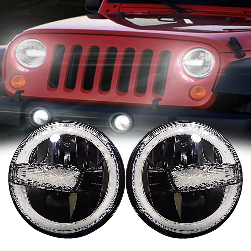 

2pc L / R 7" Inch LED Headlights High Low Beam With DRL For 1997-2018 Jeep Wrangler JK LJ CJ TJ Hummber H1 H2