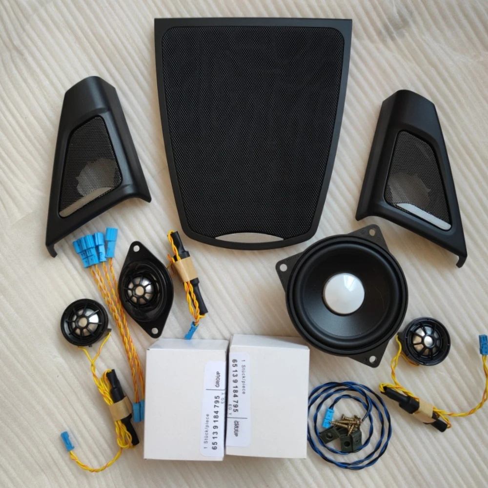 Altavoz agudo con cabezal de Audio, Tweeter de música para BMW 5 Series F10 F11, bocina de consola central, bocina de puerta delantera y trasera apta con cubierta