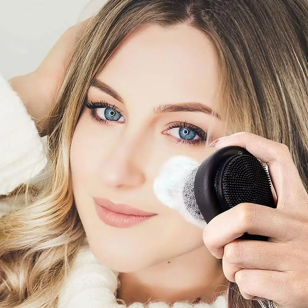 منظف الوجه السيليكون الثنائي ثلاثي الأبعاد، فرشاة غسيل تدليك الوجه اليدوية، أداة تنظيف فرشاة الوجه مزدوجة الجوانب