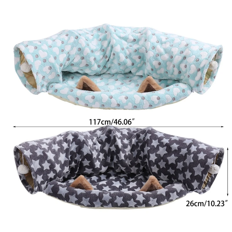 Opvouwbare tunnels Tube Speeltunnel Polyester met bedverstopplaats voor kitten