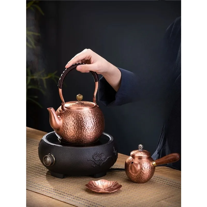 Copper Pot Kettle Boiling Teapot Handmade Pure Copper Teapot Red Copper Household Tea Pot Boiling Tea Beam Pot