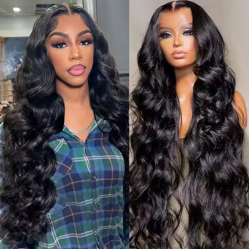 

200 Density 52 Inches Natural Color Body Wave Human Hair Wigs 13x6 360 HD Transparent Lace Frontal Wigs For Women