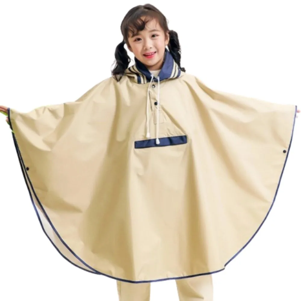 

Breathable Children's Poncho Raincoat Comfortable Windproof Cloak-style Raincoat with Hat Waterproof Rain Cape Outdoor
