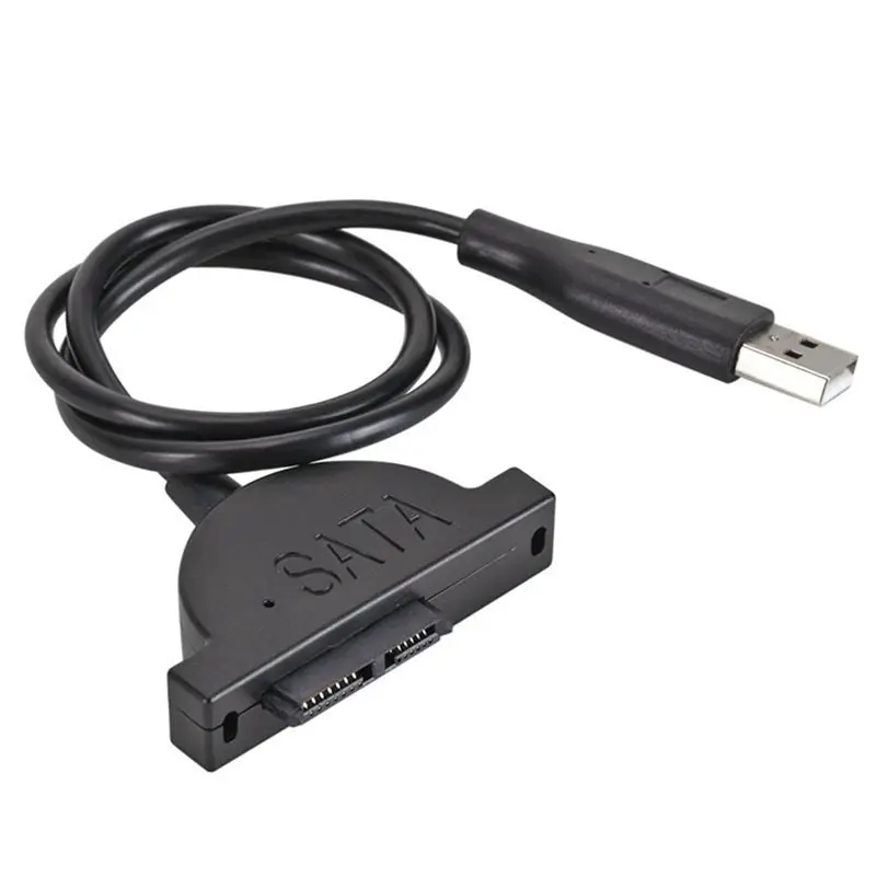 5X USB 2.0 To Mini Sata II 7+6 13Pin Adapter For Laptop CD/DVD ROM Slimline Drive Converter Cable Screws Steady Style