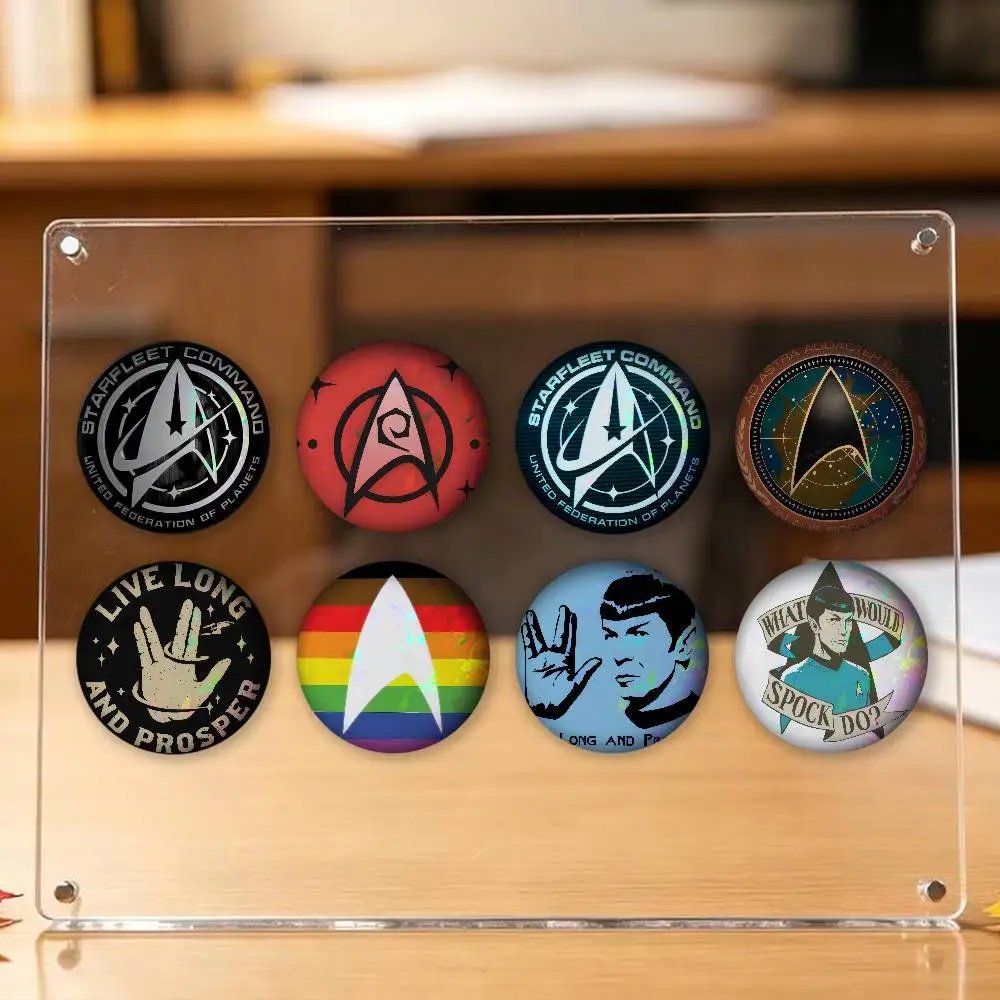 Anime Brooches Cute Cartoon Badge Jacket Jeans Lapel Pin Gift Accessorie S-Star Trek Spock Space Wooden