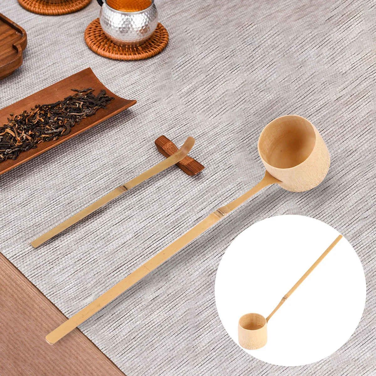 

Bamboo Spoon Water Handmade Tea with Long Handle Mini Wood Japanese Style Ladle