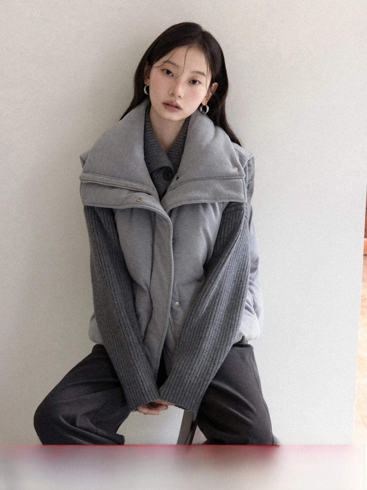 

Теплый женский жилет с воротником-стойкой, модный, для многослойных образов, осенняя коллекция 2025, новый стиль, универсальный, для повседневной носки