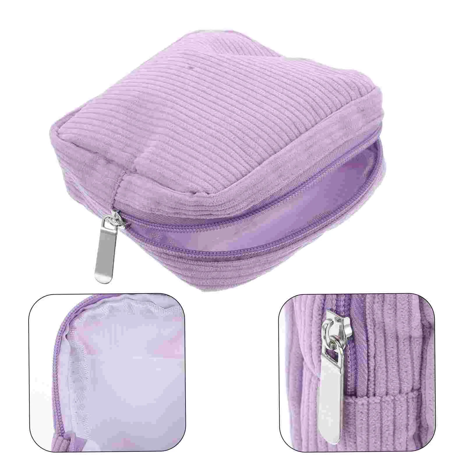 Corduroy Storage Bag Change Purse Wallet Sanitary Pad Wash Period Bags for Women