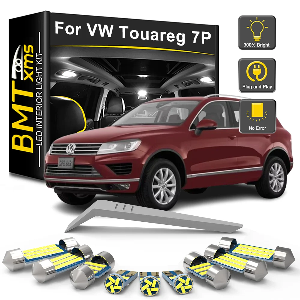 BMTxms 7/11/21PCS LED Interior Light Bulb For Volkswagen VW Touareg 7P 2011 2012 2013 2014 Dome Reading Lamp Car Accessories