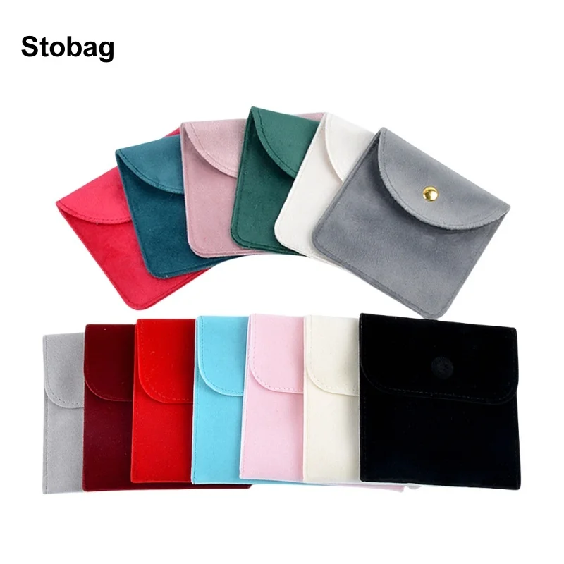 

StoBag 20pcs Velvet Jewelry Bags Small Button Gift Ring Earrings Storage Packaging Dustproof Portable Pocket Organizer Pouches