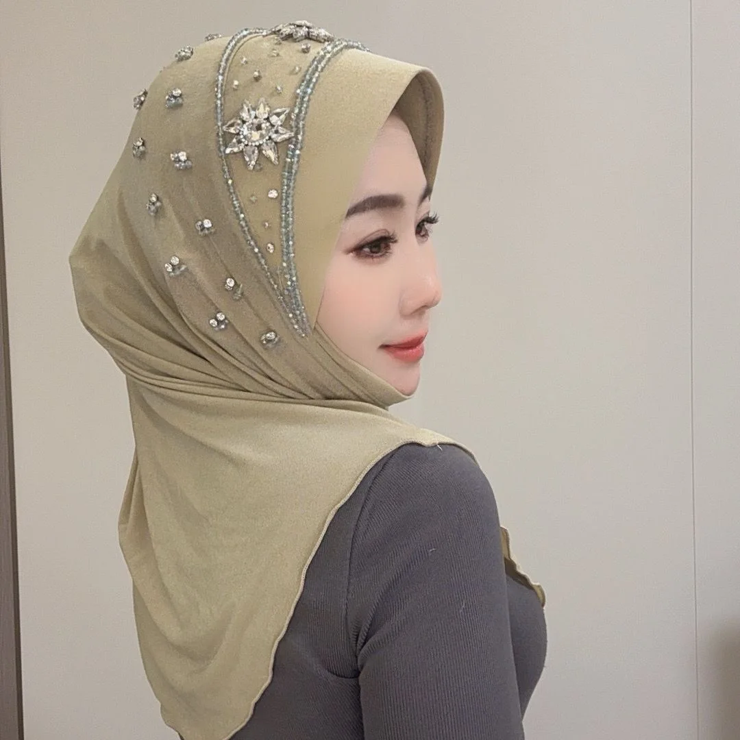 8-Farben-Perlen-Strass-Dekor, arabisches Geschenk für Mädchen, Moslem Hijabi