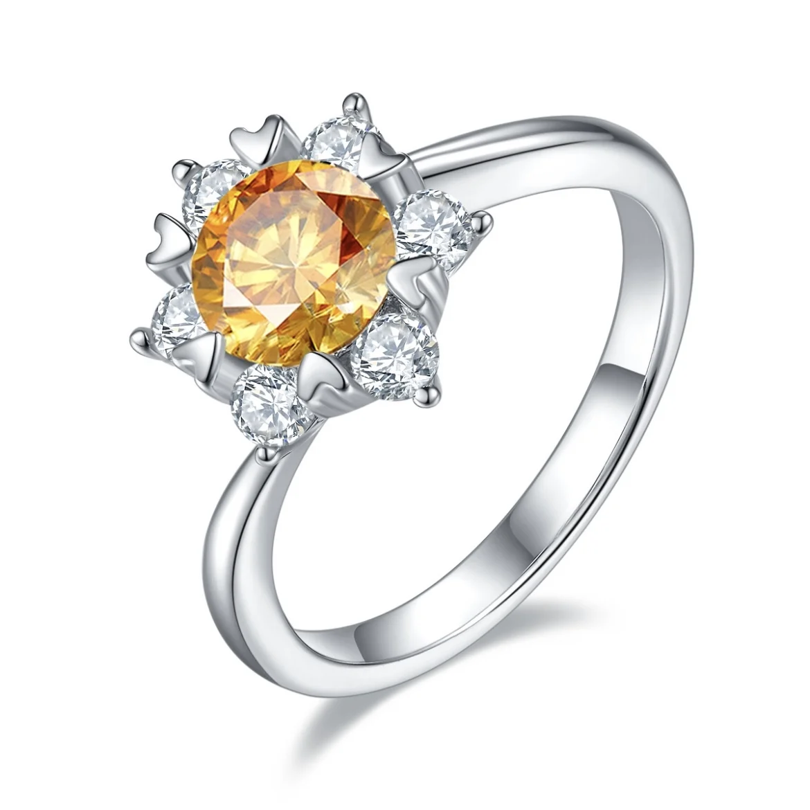 

S925 Ring White Gold Plated 1CT VVS1 Moissanite Diamond Sterling Silver Women Rings