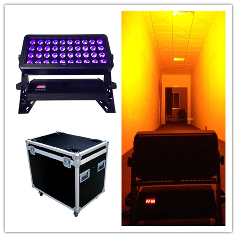 

1pcs with flightcase 40x18w 6in1 rgbwa uv dmx city color wedding stage party LED Wall Washer Outdoor IP65 Waterproof Flood Light