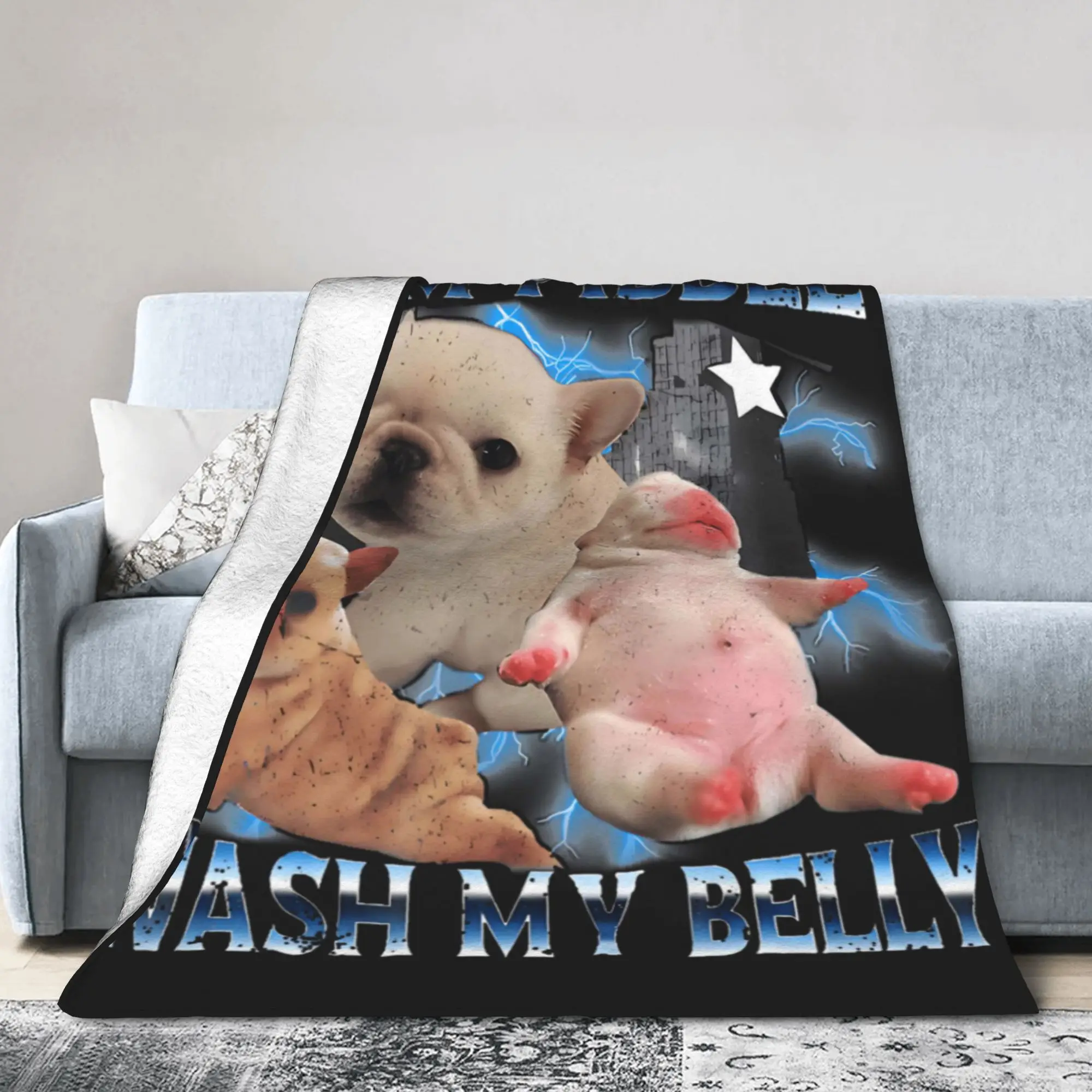Soft Warm BlanketKids Picnic I Am Pibble Wash My Belly Pibble Meme Bedding Throws Flannel Bedspread For Home Decor Bed Cover