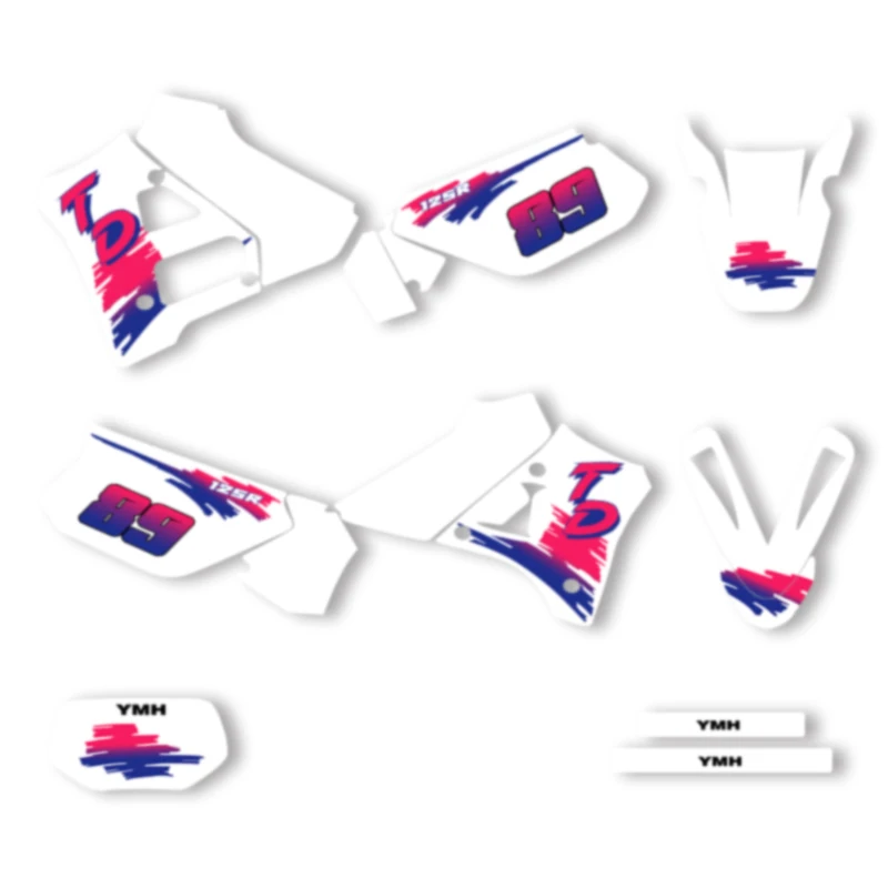 

DSMTECH Custom Motorcycle Graphics Enduro Decals Stickers Kits For For YAMAHA DT125R 150R 200R 001