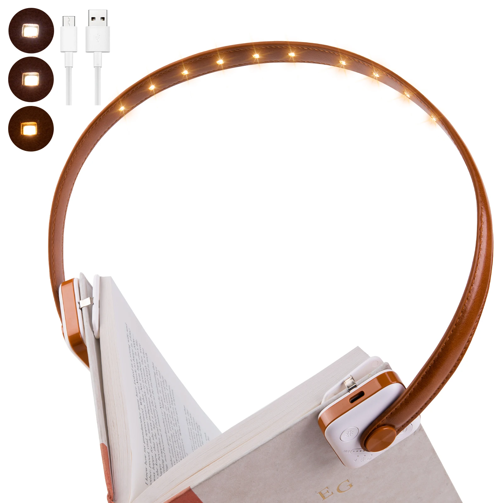 coolo dimmable led book light usb recarregavel luz de leitura stepless cores brilho protecao para os olhos unico 01