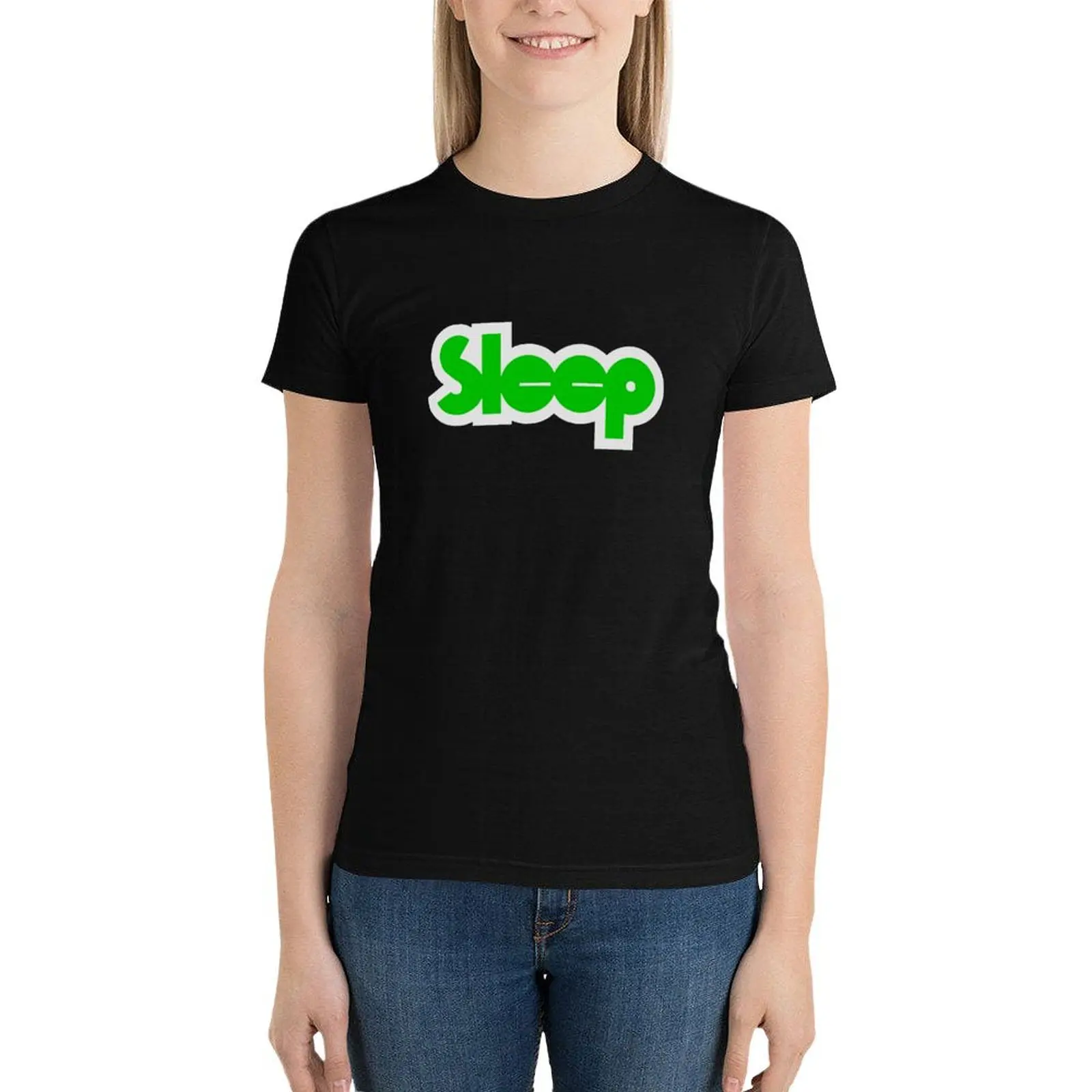 Sleep Band Logo T-Shirt funny Short sleeve tee cute tops tees t shirt dress Women