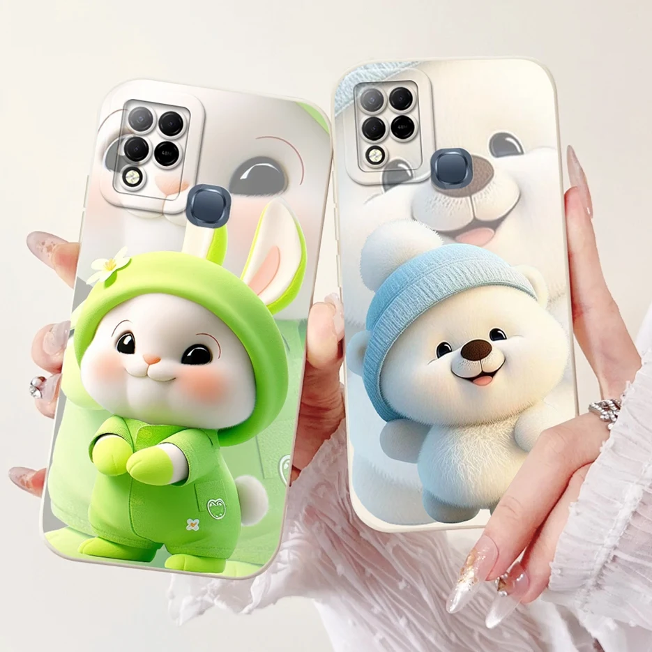 For Infinix Hot 10S Case Hot 10T X689 X689C Cute Panda Cartoon Cover Shockproof Phone Case For Infinix Hot 10S NFC Hot10s Bumper