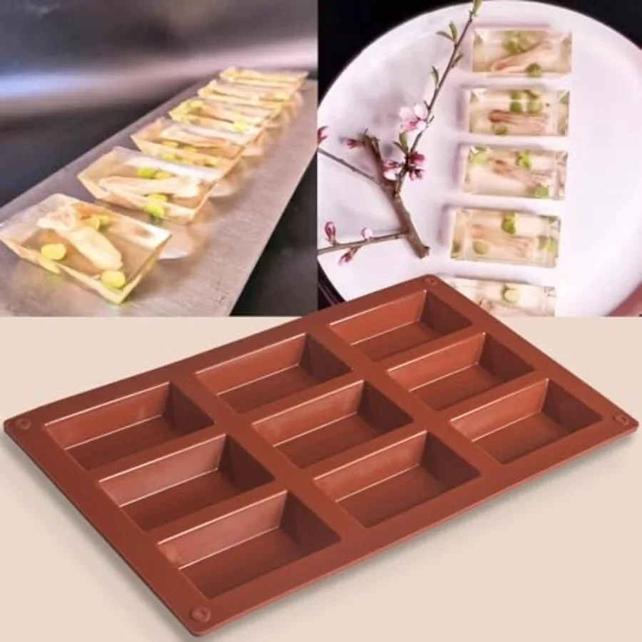 9 تجاويف كتل شبه منحرف قالب من السيليكون الغذاء الصف غير عصا قوالب مرنة لصابون شمعة الشوكولاته الراتنج الفن والخبز Pa
