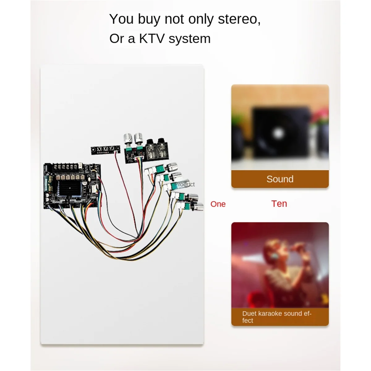 ZK-MT21HS 2.1channel Bluetooth Audio Amplifier Board TPA3116D2 Module, Lead-Type KTV Microphone Audio Machine