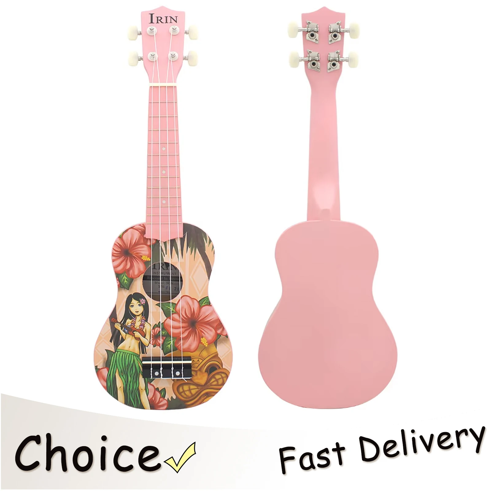 

IRIN 21 Inch Ukulele 4 Strings Guitar Hawaiian Girl Mini Guitarra Basswood Ukulele Stringed Musical Instrument Beginner Gift