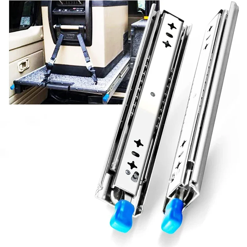 1 Pair Heavy Duty Drawer Slides 120kg Load Capacity Side Mount Full Extension Ball Bearing Industrial Cabinet Rail Runner