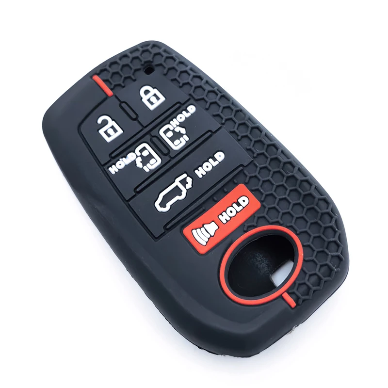 Funda de silicona para llave remota de coche, 7 botones, para TOYOTA Sienna RAV4 VENZA Mirai, vehículos híbridos Alphard PREVIA Voxy, accesorios