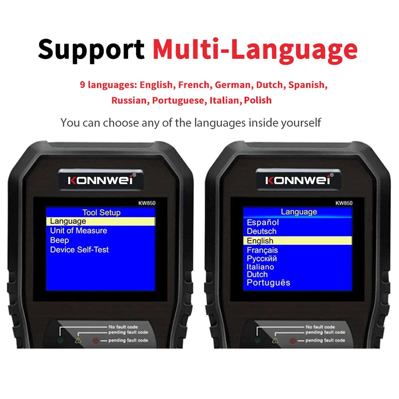 KONNWEI OBD2 Scanner KW850 Professional Car Diagnostic Tools OBD 2 II Check Engine Check Automotive Code Readers Scanner