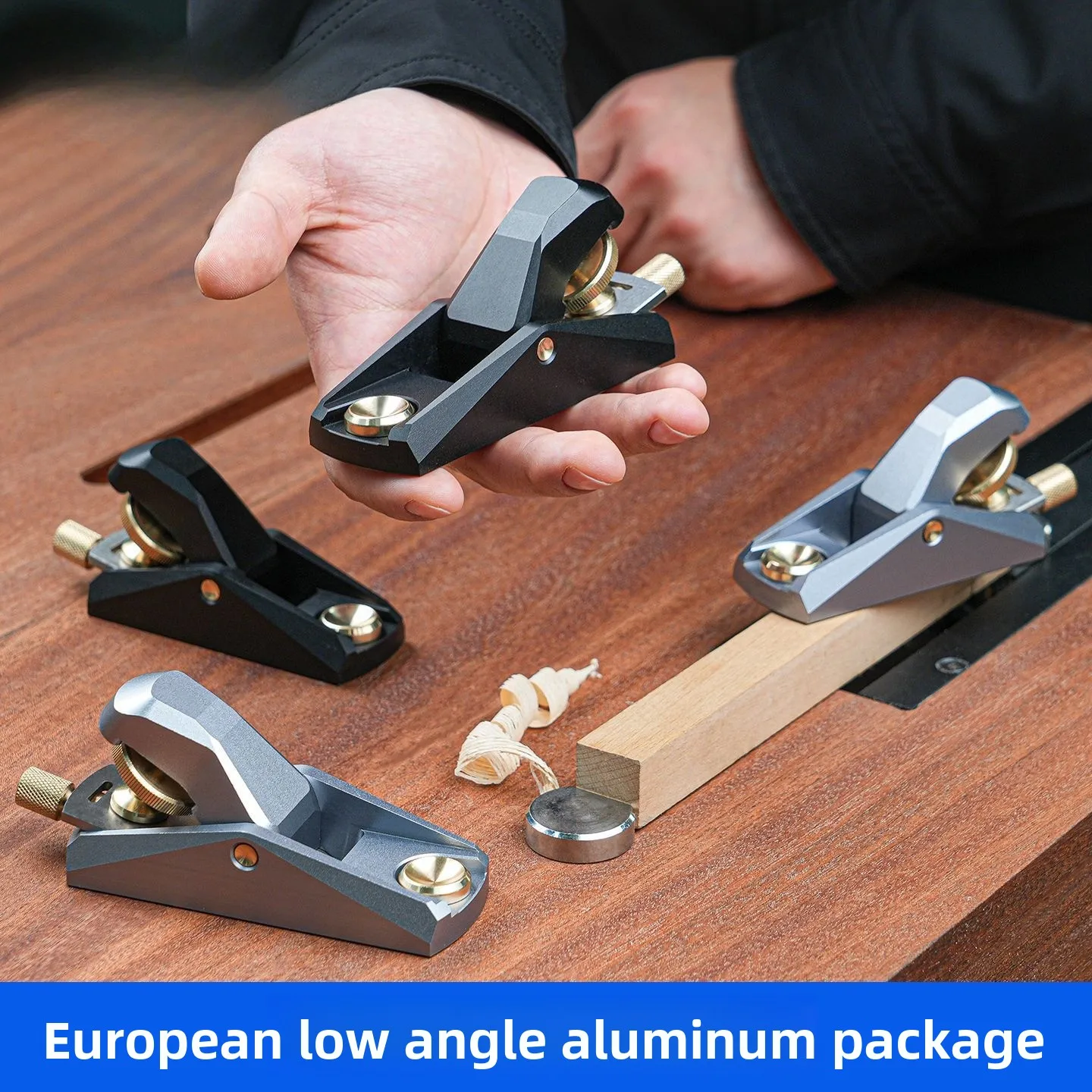 Woodworking low angle aluminum planer mini mini European flat pull planer trimming DIY leather miniature model