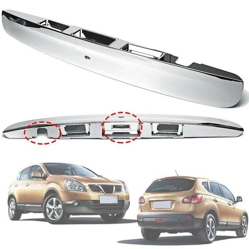 For Nissan Qashqai J10 2007-2014 Chrome Car Rear Tailgate Boot Lid Handle With Intelligent Key Camera Hole