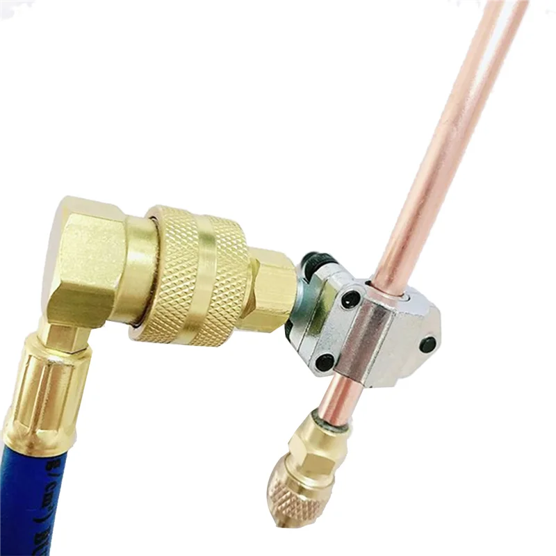 

ABHX-For A/C Refrigerant System Refrigerator Freon Recharge Hose With Gauge Kit R134A R12 R22,With BPV31 Piercing Tap Valve