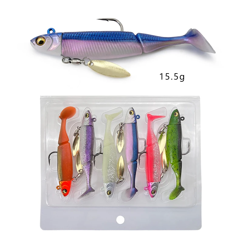 6-teiliges weiches Angelköder-Set, weicher Swimbait für Barschangeln, Premium-Angelköder für Süßwasser, Salzwasser, Pesca – Detail 8