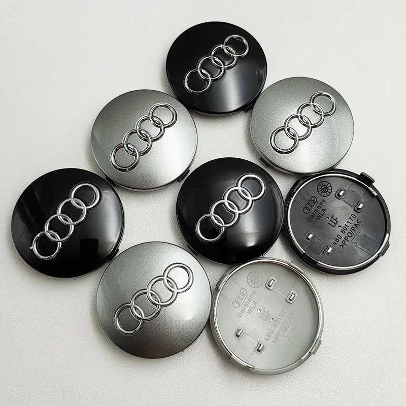 

4pcs 60mm Black Grey Car Styling Badge Wheel Center Hub Cap Rim Caps For Audi Emblem 4B0601170 A1 A3 A4 A5 A6 Auto Accessories