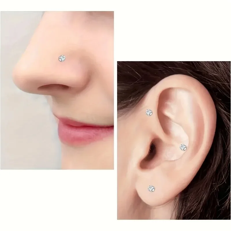 1/4pairs Magnetic Punk Vintage Nose Studs - No Piercing Required, Fashion Women's Piercing-Free Nose Jewelry Set, Stud Earrings view 3